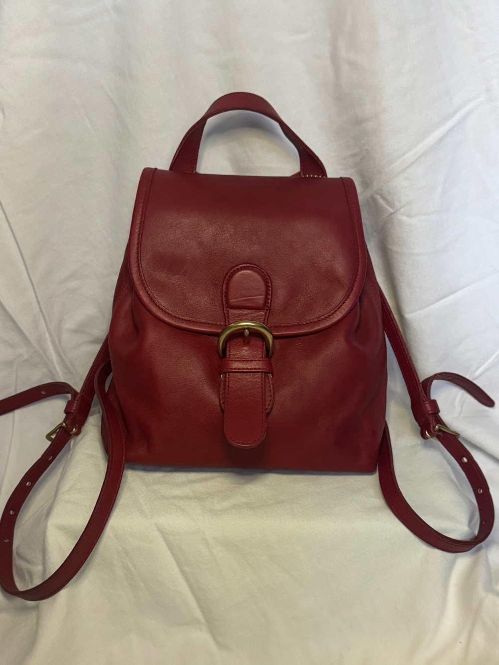 Vintage 1995 Coach Bantam Backpack Red Leather USA Made Daypack